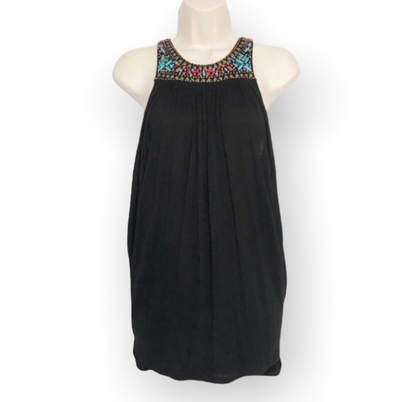 Micheal Kors Beaded Black Tank Top Medium - Picture 1 of 3